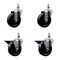 Service Caster 4 Inch Phenolic 12 Inch Threaded Stem Caster Set 2 Brakes SCC SCC-TS20S414-PHS-121315-2-PLB-2 - alternate 1